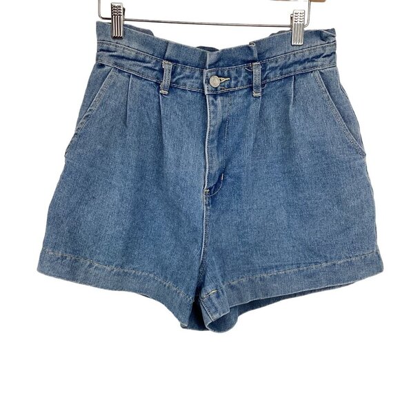 Riot Womens High Rise Mom Jean Shorts Size‎ 8 Light Blue Denim Paperbag - Picture 1 of 7